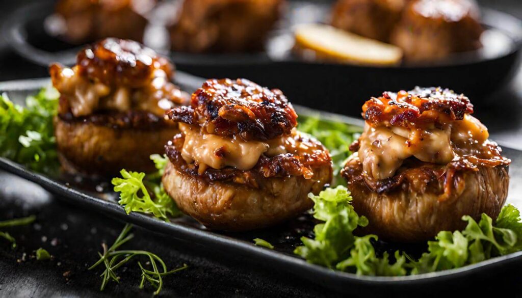 Barbecue Chicken Longhorn Stuffed Mushrooms