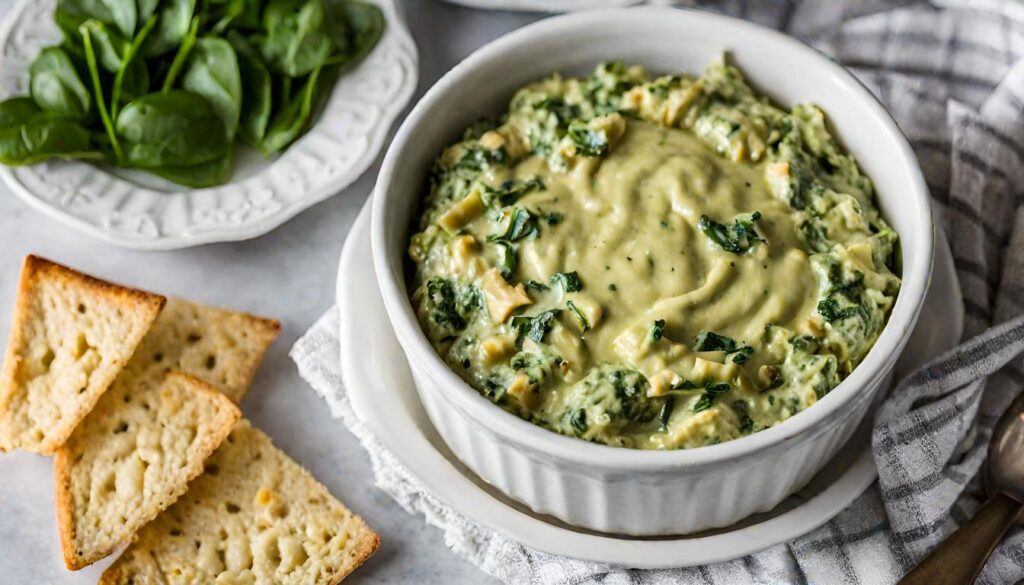 Creamy Avocado Spinach Artichoke Dip Without Mayo