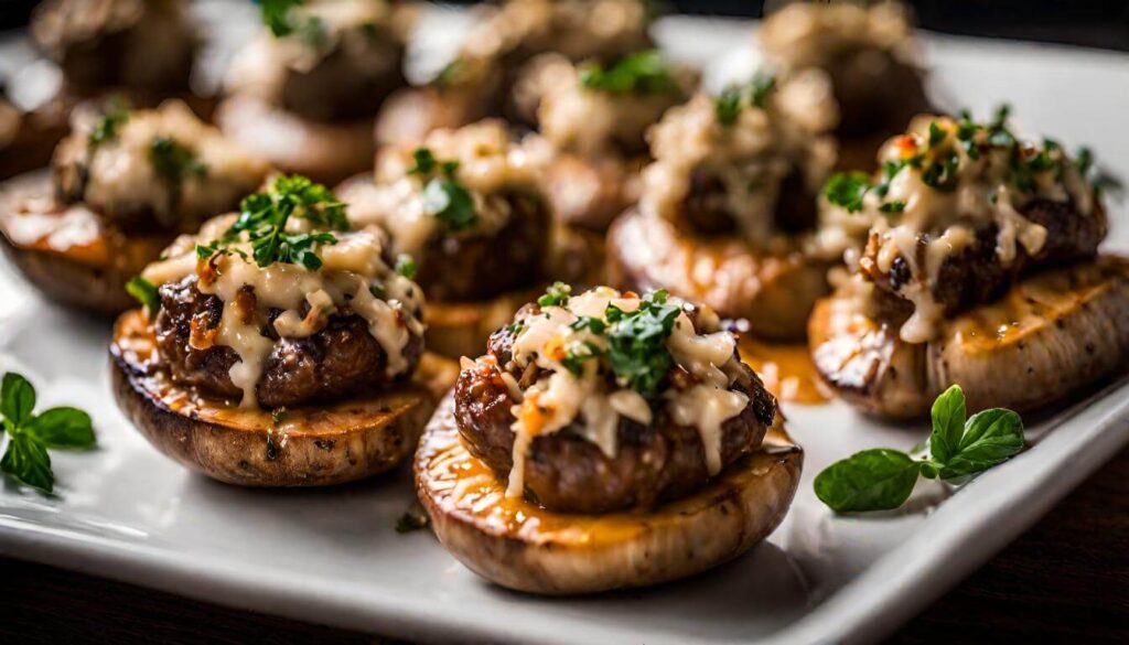 Italian Sausage Longhorn Stuffed Mushrooms