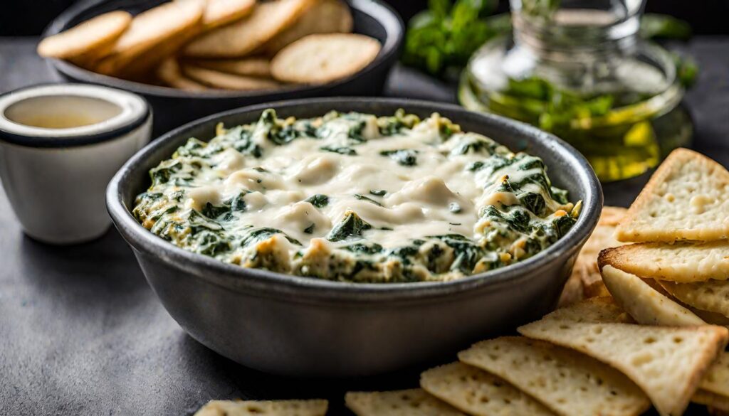 Mozzarella and Parmesan Spinach Artichoke Dip Without Mayo