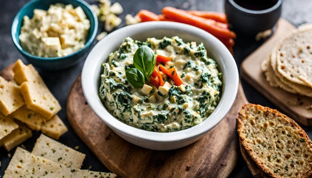 Tofu Magic Vegan Spinach Artichoke Dip without mayo